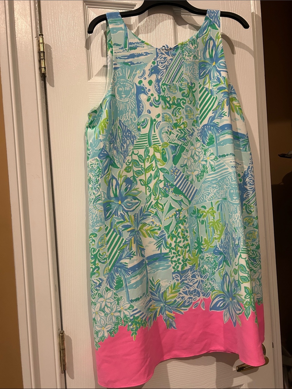 Lilly Pulitzer Tropical Print Midi Dress in Blue, Green & Pink